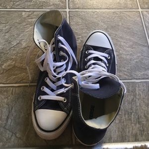 Navy converse high tops